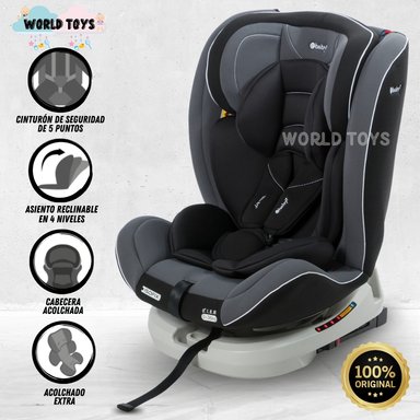 SILLA DE AUTO 360° «DONAN» NEGRO