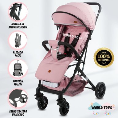 COCHE TRAVEL SYSTEM EBABY BAMBOO ROSADO MALETA EDICIÓN LIMITADA