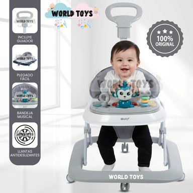 ANDADOR EBABY CON BANDEJA MUSICAL FALL GUYS GRIS