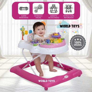 ANDADOR EBABY VIZANI CON BANDEJA INTERACTIVA ROSADO