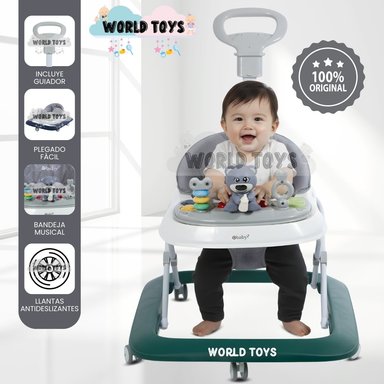 ANDADOR EBABY CON BANDEJA MUSICAL FALL GUYS VERDE