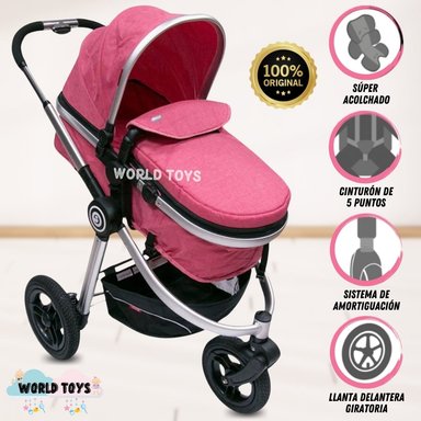 COCHE CUNA EBABY SUZETTE ROSADO MOISÉS LUJO EDICIÓN LIMITADA