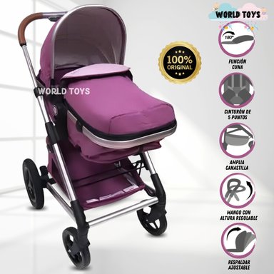 COCHE CUNA EBABY PRAIA EDICIÓN LIMITADA MORADO