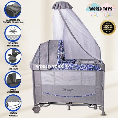 CUNA CORRAL EBABY FIYI AZUL LUJO EDICIÓN LIMITADA