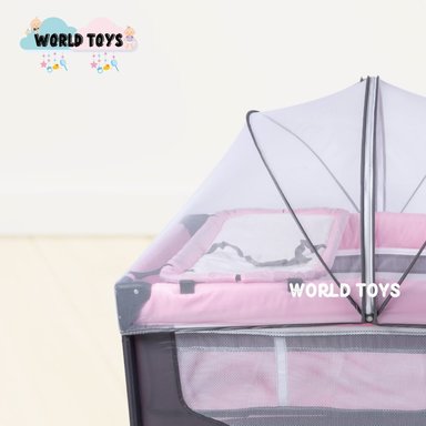 CUNA CORRAL EBABY LUUBORN ALUMINIO ROSADO LUJO EDICIÓN LIMITADA - 2