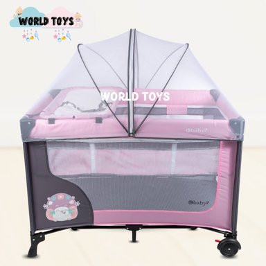 CUNA CORRAL EBABY LUUBORN ALUMINIO ROSADO LUJO EDICIÓN LIMITADA - 4