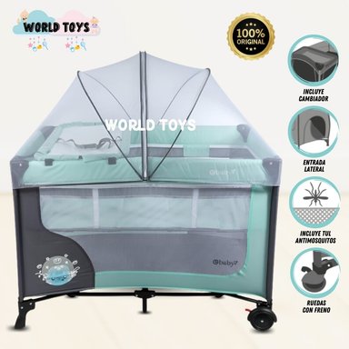 CUNA CORRAL EBABY LUUBORN ALUMINIO VERDE LUJO EDICIÓN LIMITADA