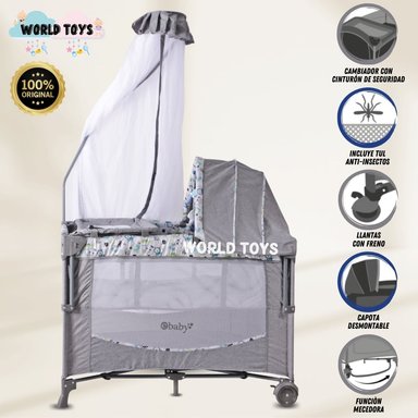 CUNA CORRAL EBABY FIYI AZUL CLARO LUJO EDICIÓN LIMITADA