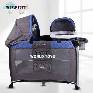CUNA CORRAL EBABY MALASIA ALUMINIO AZUL LUJO EDICIÓN LIMITADA - 2