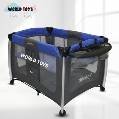 CUNA CORRAL EBABY MALASIA ALUMINIO AZUL LUJO EDICIÓN LIMITADA - 3