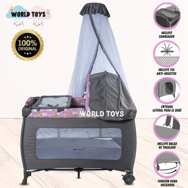 CUNA CORRAL EBABY KENDALL ROSADO LUJO EDICIÓN LIMITADA