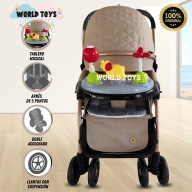 COCHE CUNA CONFORT SUMMER DREAM BEIGE MUSICAL LUJO