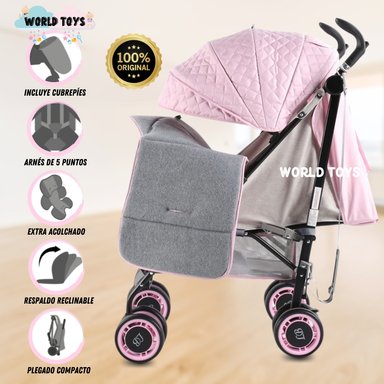 COCHE BASTÓN DEPORTIVO LITTLE BABY POLONIA II ROSADO