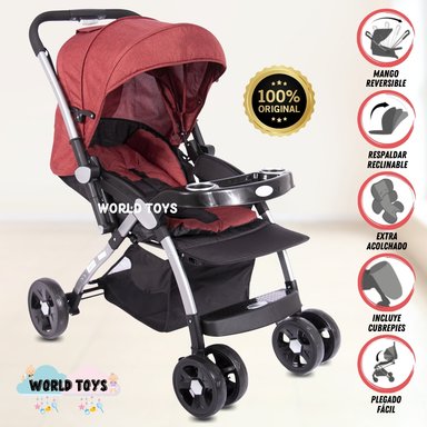 COCHE CUNA BABY JAZZ ROJO LUJO EDICICÓN LIMITADA