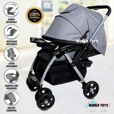 COCHE CUNA BABY KENDRIC GRIS LUJO EDICICÓN LIMITADA