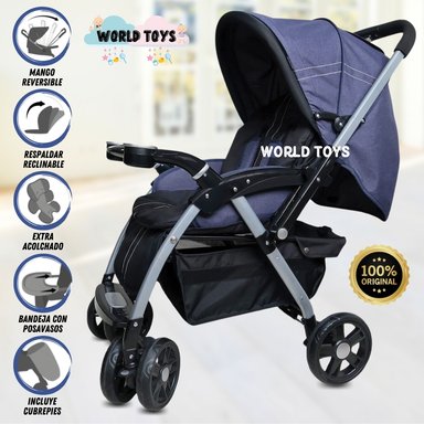 COCHE CUNA BABY KENDRIC AZUL LUJO EDICICÓN LIMITADA