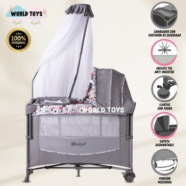 CUNA CORRAL EBABY FIYI ROSADO BEBÉ LUJO EDICIÓN LIMITADA