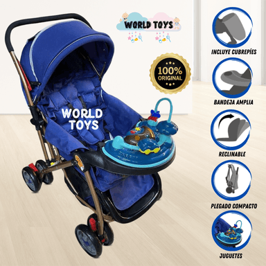COCHE CUNA BABY MAXI SUMMER II AZUL LUJO