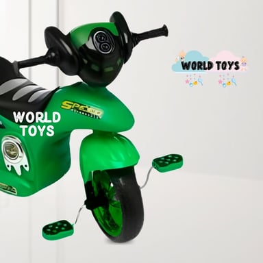 TRIMOTO A PEDAL BABY SERVANN VERDE NIÑOS MUSICAL - 3