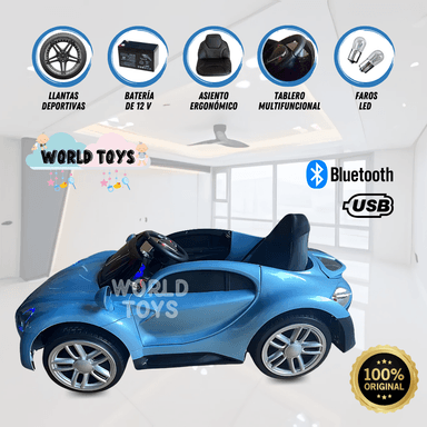 AUTO DEPORTIVO A BATERÍA  «MARTELLE» EDICIÓN LIMITADA CELESTE - 1