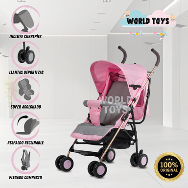 COCHE BASTÓN «ZULEN» ROSA