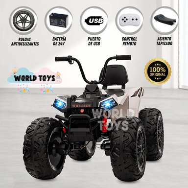 CUATRIMOTO MONTAÑERA A BATERÍA PARA NIÑOS «BLADER» BLANCO - 1