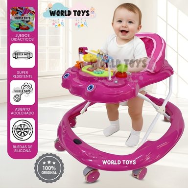ANDADOR MUSICAL BABY CRECELIE BEBÉ CON JUEGOS DIDÁCTICOS ROSADO