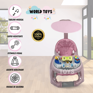 ANDADOR MUSICAL BABY CARAMELLE DIDÁCTICO ROSADO