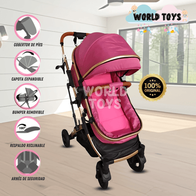 COCHE CUNA BABY ROSADO MOISÉS LUJO CALIFORNIA EDICIÓN LIMITADA