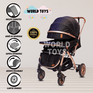 COCHE CUNA BABY SUNDAY DREAMS NEGRO LUJO