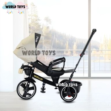 TRICICLO BEAUTIFUL BELLISSIMO BEIGE GUIADOR ITALIANO - 4
