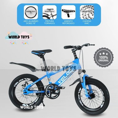 BICICLETA NIÑO VELOZ PALMEIRA SMOL ARO 16AZUL CLARO