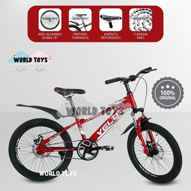 BICICLETA NIÑO VELOZ PALMEIRA SMOL ARO 16ROJO CLARO