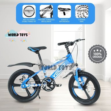BICICLETA NIÑO VELOZ PALMEIRA ASPA ARO 16 AZUL