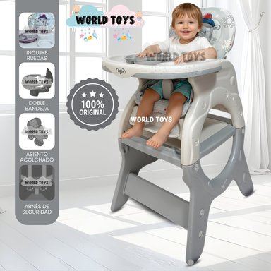 SILLA COMER BABY BELADONNA GRIS 3 EN 1