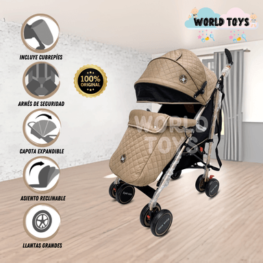 COCHE BASTÓN KIDS ISABEL PRO BEIGE EYOB EXCLUSIVO