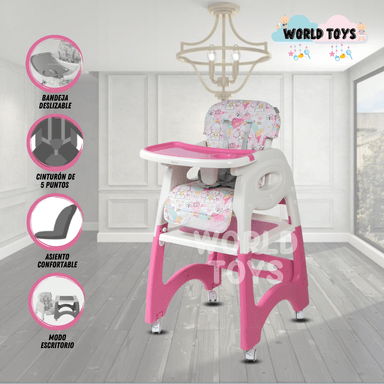 SILLA COMER BABY CHAIRMAN ROSADO 3 EN 1