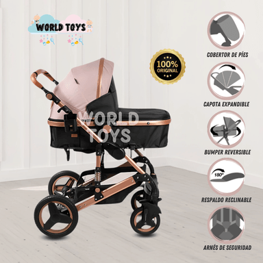 COCHE CUNA EBABY SAGIRA ROSA EDICIÓN LIMITADA