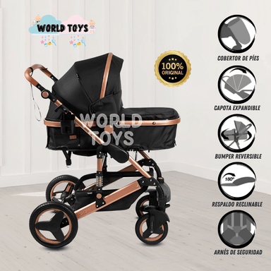 COCHE CUNA KIDS SAGIRA NEGRO EBABY EDICIÓN LIMITADA