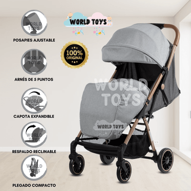 COCHE MALETA PARA BEBÉ «SAFFE» DE FÁCIL PLEGADO GRIS