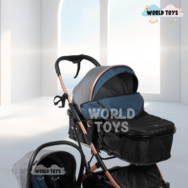 COCHE MOISÉS DE LUJO «CLINT PRIME» CON PORTABEBÉ AZUL