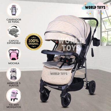 COCHE CUNA DE LUJO PARA BEBÉ «DELTA» EDICIÓN ESPECIAL BEIGE