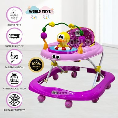 ANDADOR PARA BEBÉS  3 EN 1 «DUCKY LUCKY» CON TABLERO MUSICAL ROSA