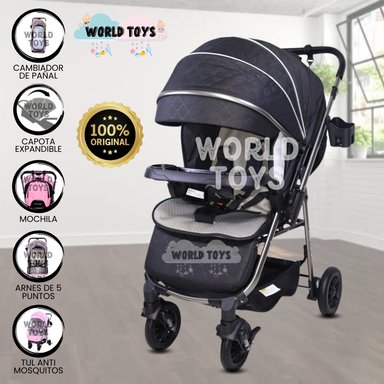 COCHE CUNA DE LUJO PARA BEBÉ «DELTA» EDICIÓN ESPECIAL NEGRO