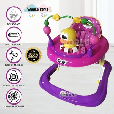 ANDADOR PARA BEBÉS  3 EN 1 «DUCKY LUCKY» CON TABLERO MUSICAL MORADO