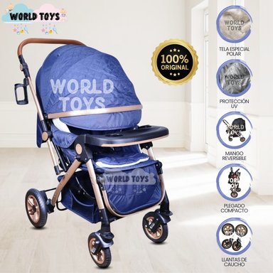 COCHE CUNA DE LUJO PARA BEBÉ «ROMA» EDICIÓN LIMITADA AZUL