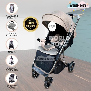 COCHE MALETA DE LUJO PARA BEBÉ «LIVANO TRAVEL» DE FÁCIL PLEGADO BEIGE
