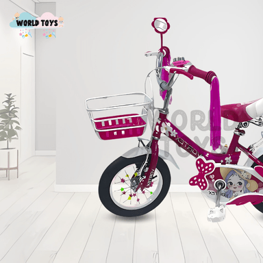 BICICLETA CAMPERA CON CANASTA ARO 12 «CANDY III» FUCSIA - 2