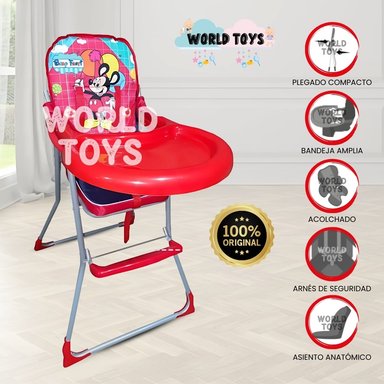 SILLA DE COMER GRADUABLE «MICKEY II» ROJO