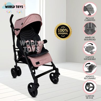 COCHE BASTÓN DE LUJO «AIDEN» ROSA